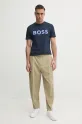 BOSS t-shirt bawełniany BOSS CASUAL 50481923 granatowy SS25