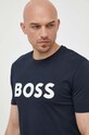 Bavlnené tričko BOSS BOSS CASUAL tmavomodrá 50481923