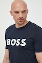 Βαμβακερό μπλουζάκι BOSS BOSS CASUAL σκούρο μπλε 50481923