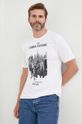 biały Armani Exchange t-shirt bawełniany 6LZTFG.ZJBVZ