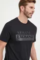 čierna Bavlnené tričko Armani Exchange