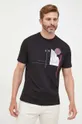 czarny Armani Exchange t-shirt bawełniany 6LZTHJ.ZJBVZ