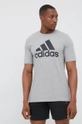 szary adidas t-shirt bawełniany GK9123