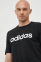 μαύρο Βαμβακερό μπλουζάκι adidas