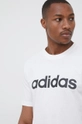 biały adidas t-shirt bawełniany GL0058