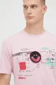 różowy BOSS t-shirt bawełniany BOSS GREEN 50472738
