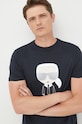Karl Lagerfeld t-shirt bawełniany 500251.755071 granatowy 500251.755071