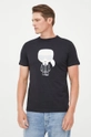 črna Bombažen t-shirt Karl Lagerfeld