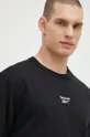 μαύρο Βαμβακερό μπλουζάκι Reebok Classic