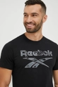 μαύρο Βαμβακερό μπλουζάκι Reebok Ανδρικά