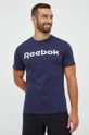 tmavomodrá Bavlnené tričko Reebok