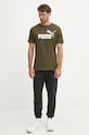 Бавовняна футболка Puma 586667 зелений AW24