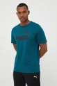 turkusowy Puma t-shirt bawełniany