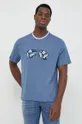 modra Bombažna kratka majica Michael Kors