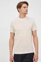 beżowy Michael Kors t-shirt bawełniany CU2510QFV4