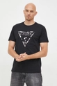 czarny Guess t-shirt bawełniany