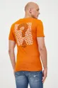 oranžová Bavlněné tričko Guess Pánský