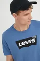 modrá Bavlnené tričko Levi's