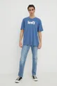 Бавовняна футболка Levi's 16143.0142 блакитний AW22