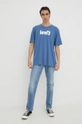 Levi's t-shirt bawełniany niebieski