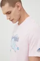 różowy adidas Performance t-shirt treningowy