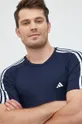 tmavomodrá Tréningové tričko adidas Performance Techfit 3-stripes Pánsky