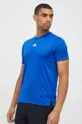 modra Kratka majica za vadbo adidas Performance Hiit 3-stripes Moški