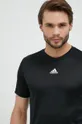 μαύρο Μπλουζάκι προπόνησης adidas Performance Hiit 3-stripes