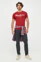 Kratka majica Pepe Jeans rdeča