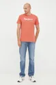 Βαμβακερό μπλουζάκι Pepe Jeans πορτοκαλί