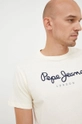 μπεζ Βαμβακερό μπλουζάκι Pepe Jeans