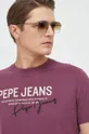 μωβ Βαμβακερό μπλουζάκι Pepe Jeans Scout