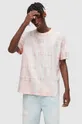 różowy AllSaints t-shirt bawełniany MONTIE SS CREW Męski
