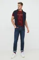 Βαμβακερό μπλουζάκι Tommy Hilfiger μπορντό