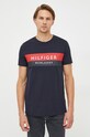 Βαμβακερό μπλουζάκι Tommy Hilfiger σκούρο μπλε MW0MW28222.9BYY