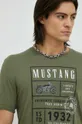zielony Mustang t-shirt bawełniany