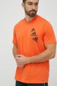 oranžová bavlněné tričko adidas