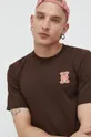 brązowy HUF t-shirt bawełniany x Trasher