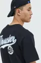 μαύρο Βαμβακερό μπλουζάκι HUF X Trasher