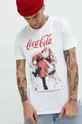 bela Bombažna kratka majica Produkt by Jack & Jones x Coca Cola