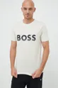 beżowy BOSS t-shirt bawełniany BOSS GREEN