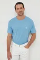 modra Bombažna kratka majica BOSS ORANGE