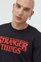 czarny Champion t-shirt bawełniany xStranger Things