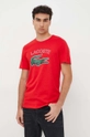 czerwony Lacoste t-shirt