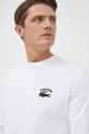 biały Lacoste longsleeve bawełniany