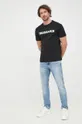 Βαμβακερό μπλουζάκι Trussardi μαύρο