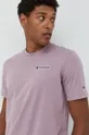 fioletowy Champion t-shirt bawełniany