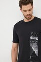 Odzież Sisley t-shirt bawełniany 3I1XS1017.100 czarny