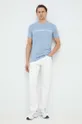 Bombažna kratka majica Calvin Klein Jeans modra