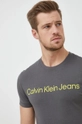 γκρί Βαμβακερό μπλουζάκι Calvin Klein Jeans